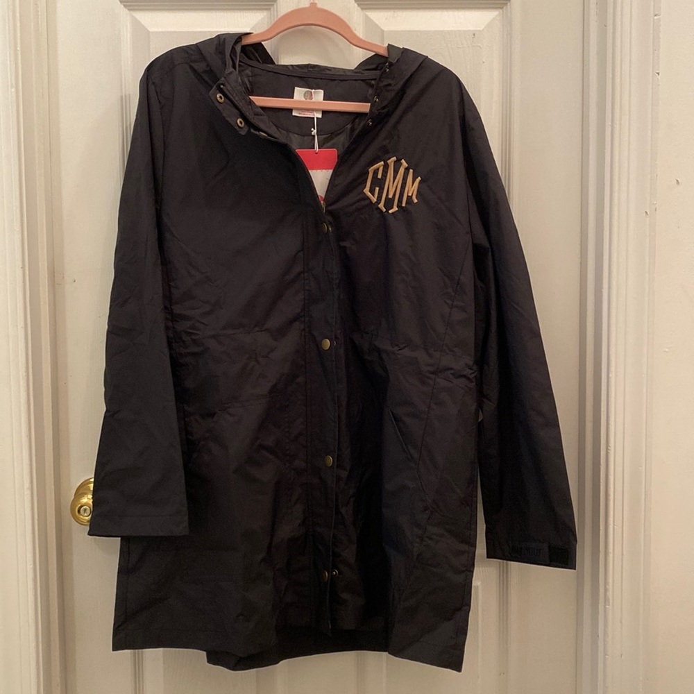 NWT Marley Lilly monogrammed rain coat size XL